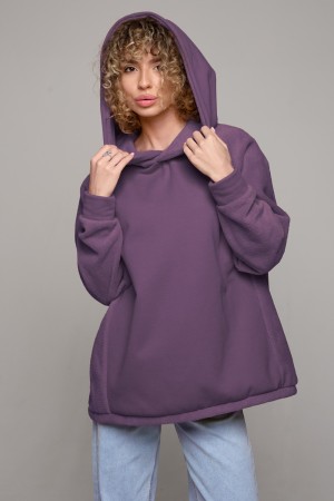 Hoodie slims - худи на флисе оверсайз с рукавом реглан цвет марсала