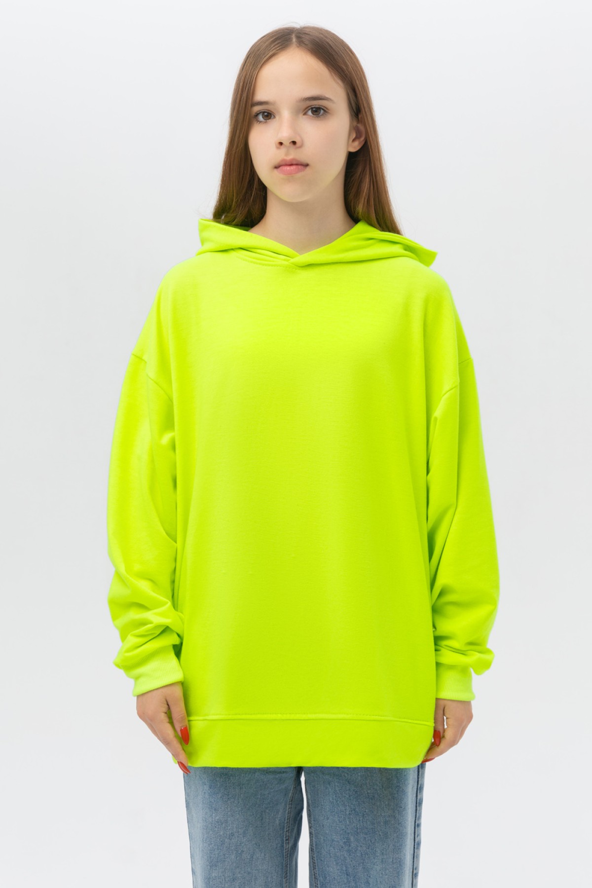 Неоновый желтый худи оверсайз подростковый летний | Teenager Summer Hoodie Oversize — фото 2