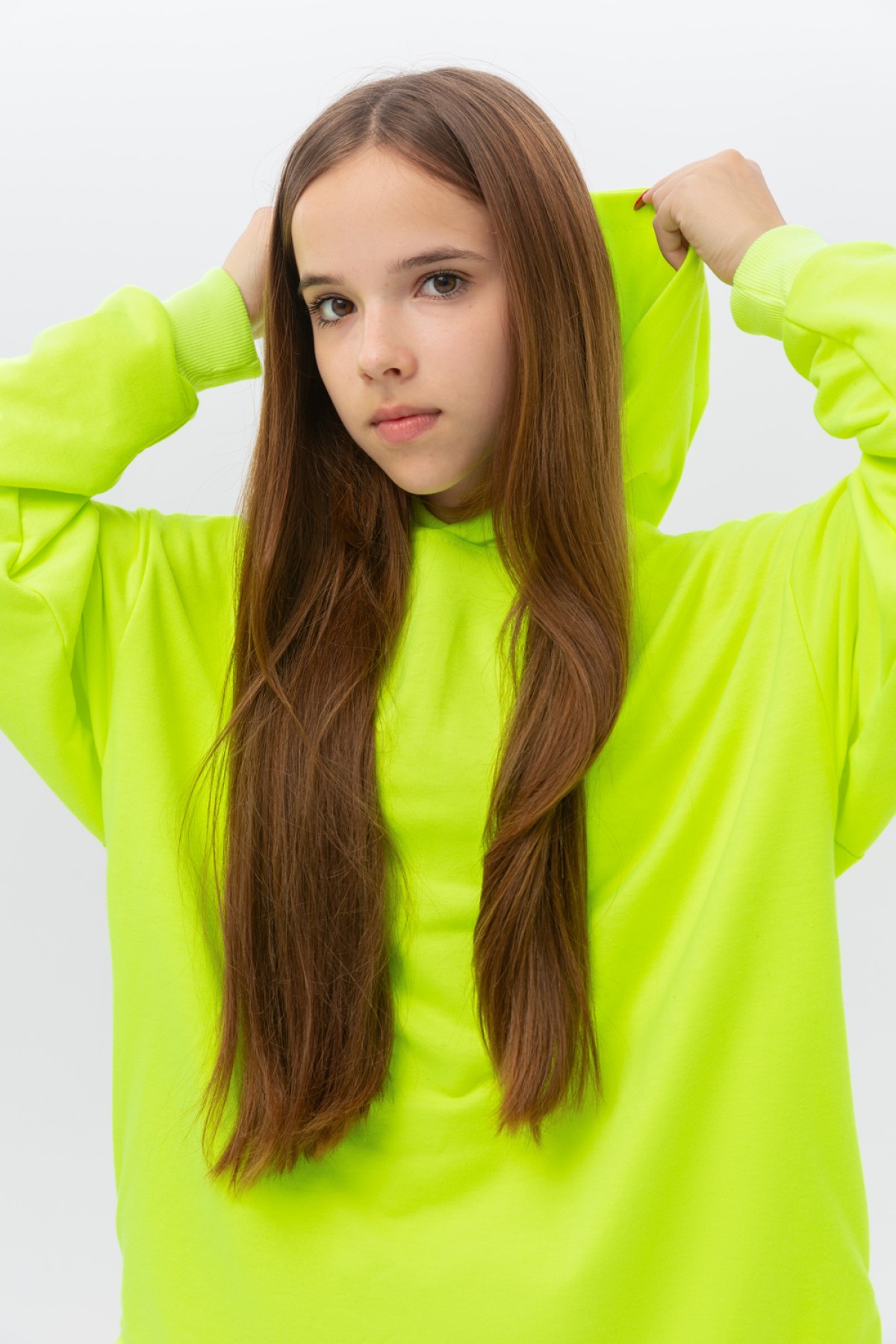 Неоновый желтый худи оверсайз подростковый летний | Teenager Summer Hoodie Oversize — фото 5