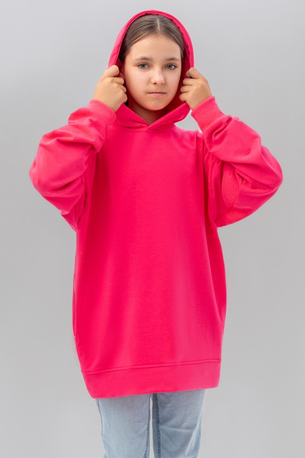  Neon pink hoodie OVERSIZE summer for Teenager XL-44-46-Teenage-(Подростковый)    Неоновый розовый худи оверсайз подростковый летний 