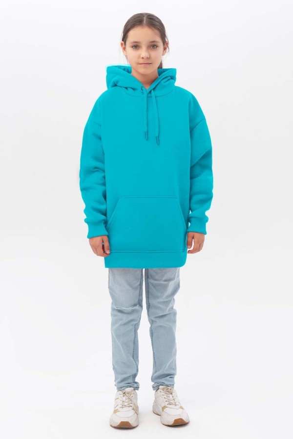 Подростковое худи Oversize UNISEX Аква Teenage Oversized UNISEX Aqua Hoodie XS-36-38-Teenage-(Подростковый) Подростковое худи Oversize UNISEX Аква