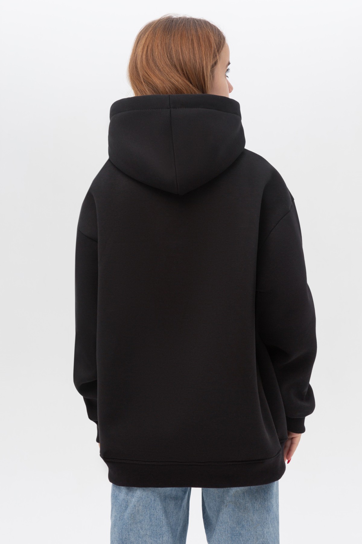 Подростковое худи Oversize UNISEX Черное — фото 6