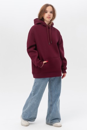 Подростковое худи Oversize UNISEX Бордовая