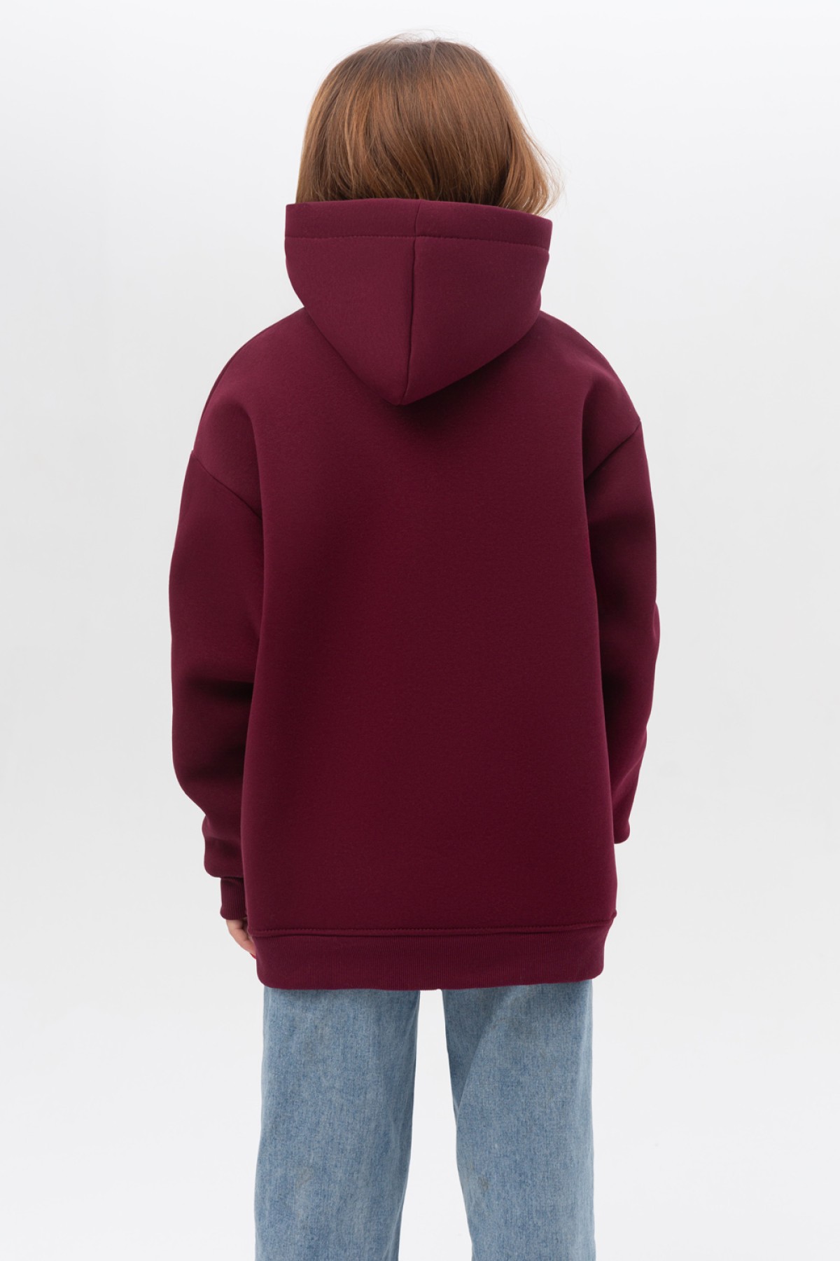 Подростковое худи Oversize UNISEX Бордовая — фото 5