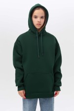 Подростковое худи Oversize UNISEX Тёмно-зелёный Teenage Oversized UNISEX Dark Green Hoodie XS-36-38-Teenage-(Подростковый) Подростковое худи Oversize UNISEX Тёмно-зелёный