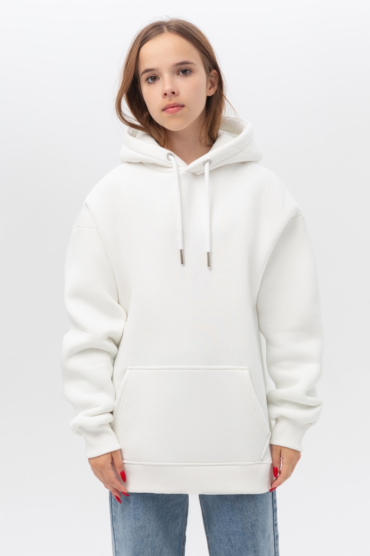 Подростковое худи Oversize UNISEX молочное — фото 2