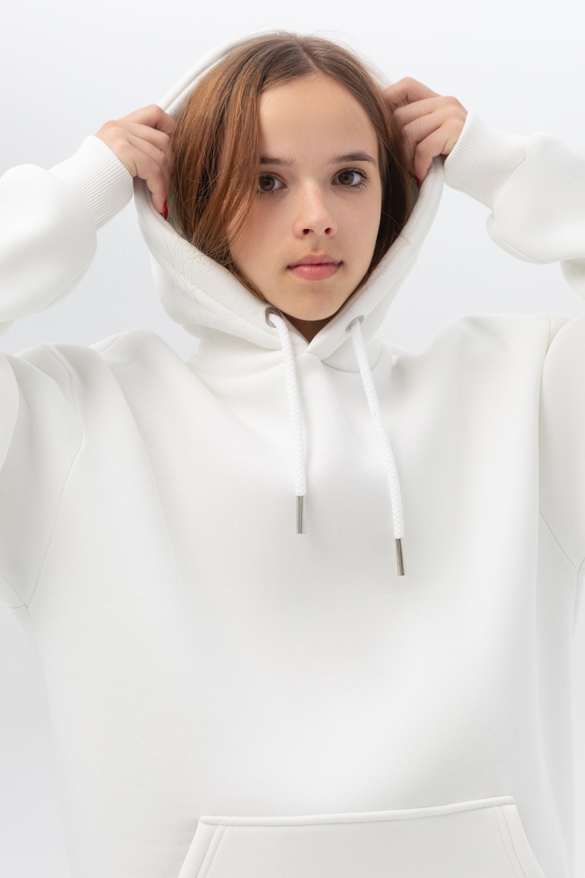 Подростковое худи Oversize UNISEX молочное — фото 4