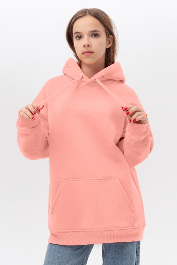  Teenage Oversized UNISEX Peachy Hoodie L-42-44-Teenage-(Подростковый)    Подростковое худи Oversize UNISEX Персиковое 