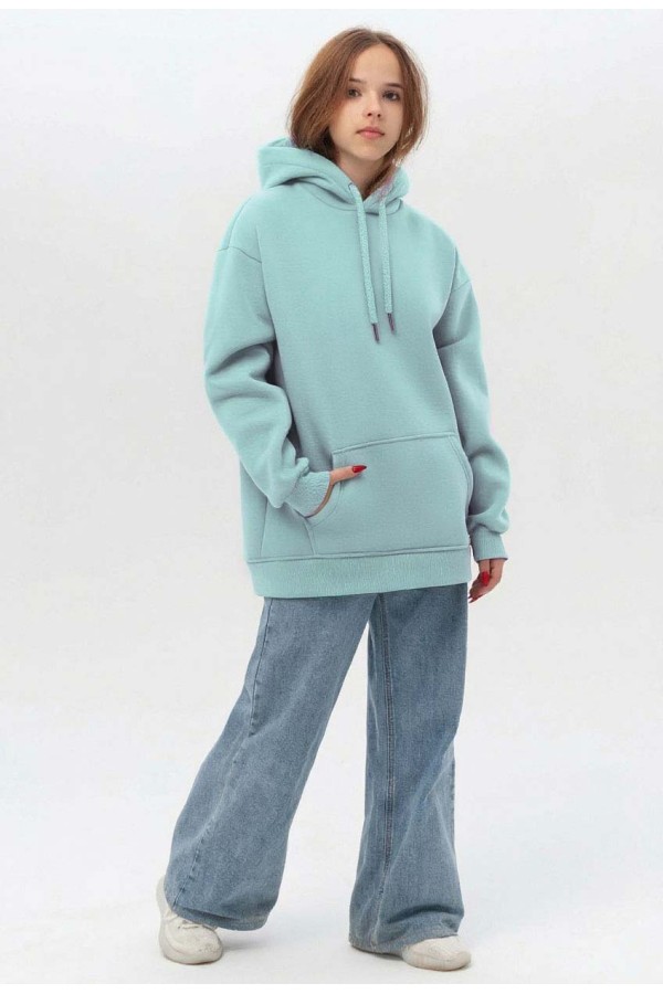 Teenage oversized UNISEX tiffany hoodie L-42-44-Teenage-(Подростковый)    Подростковое худи Oversize UNISEX цвет тиффани 