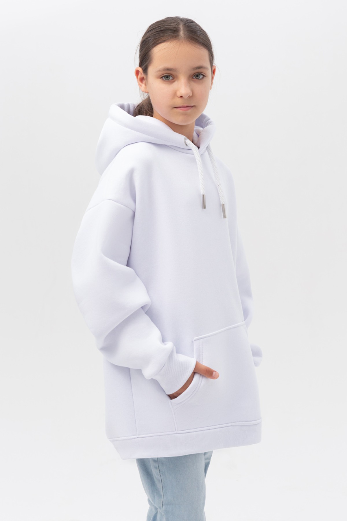 Подростковое худи Oversize UNISEX Белое — фото 3