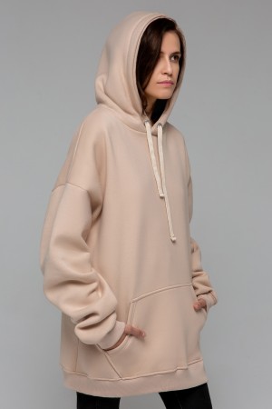 Кремовая Толстовка худи Оверсайз унисекс женская