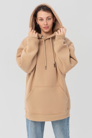 Бежевая худи Оверсайз унисекс женская