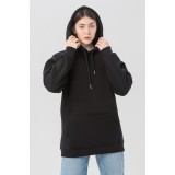 Черная Худи Оверсайз женская (унисекс) | Oversize black hoodie woman (unisex)