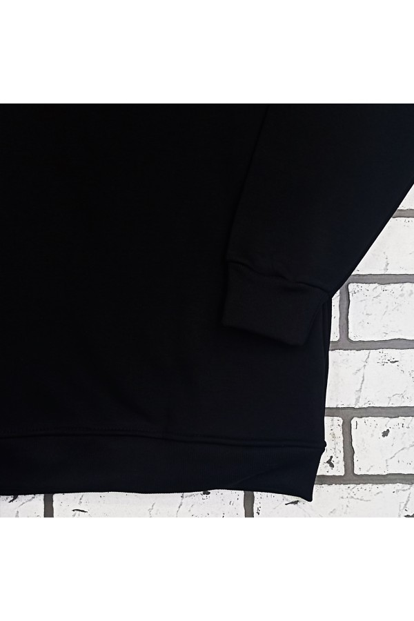 Худи эксклюзив - черная толстовка оверсайз с рожками   Магазин Толстовок Женские теплые худи оверсайз с начесом