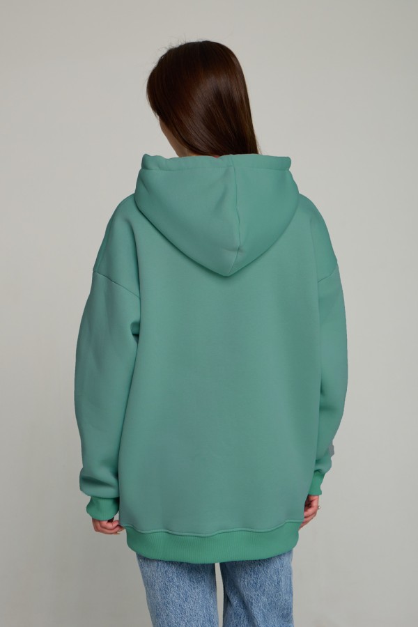Толстовка худи оверсайз женская Эвкалипт унисекс   Магазин Толстовок Женские теплые худи оверсайз с начесом