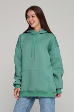  Eucalypt color hoodie OVERSIZE unisex S-46-Unisex-(Женский)    Толстовка худи оверсайз женская Эвкалипт унисекс 