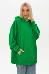 Оверсайз худи петельная зеленая унисекс (женская)