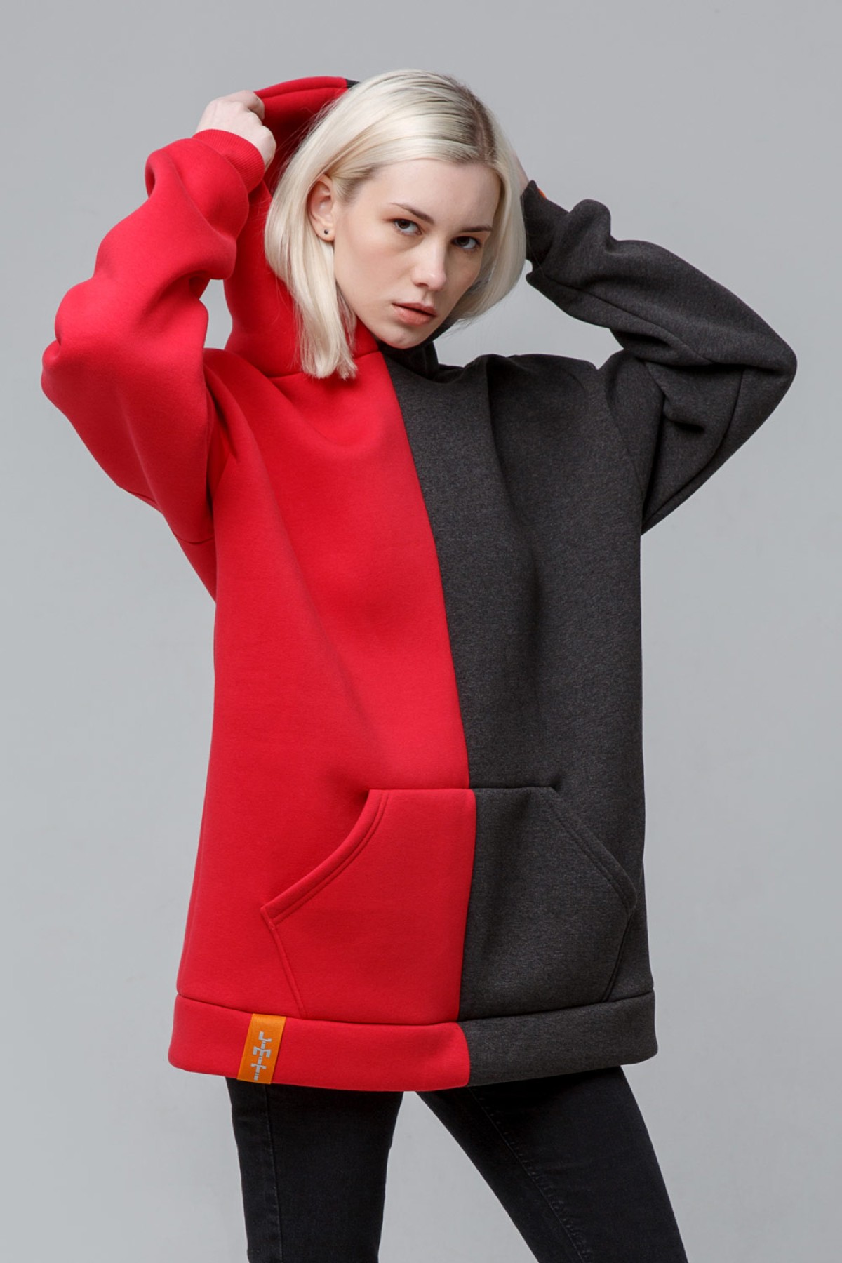 !LiMiTi Half&Half Blank Oversized толстовка худи утепленная женская — фото 12