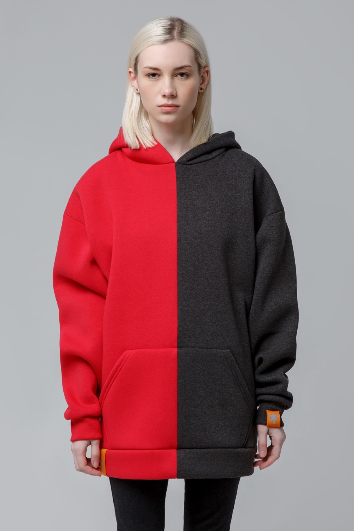 !LiMiTi Half&Half Blank Oversized толстовка худи утепленная женская — фото 11