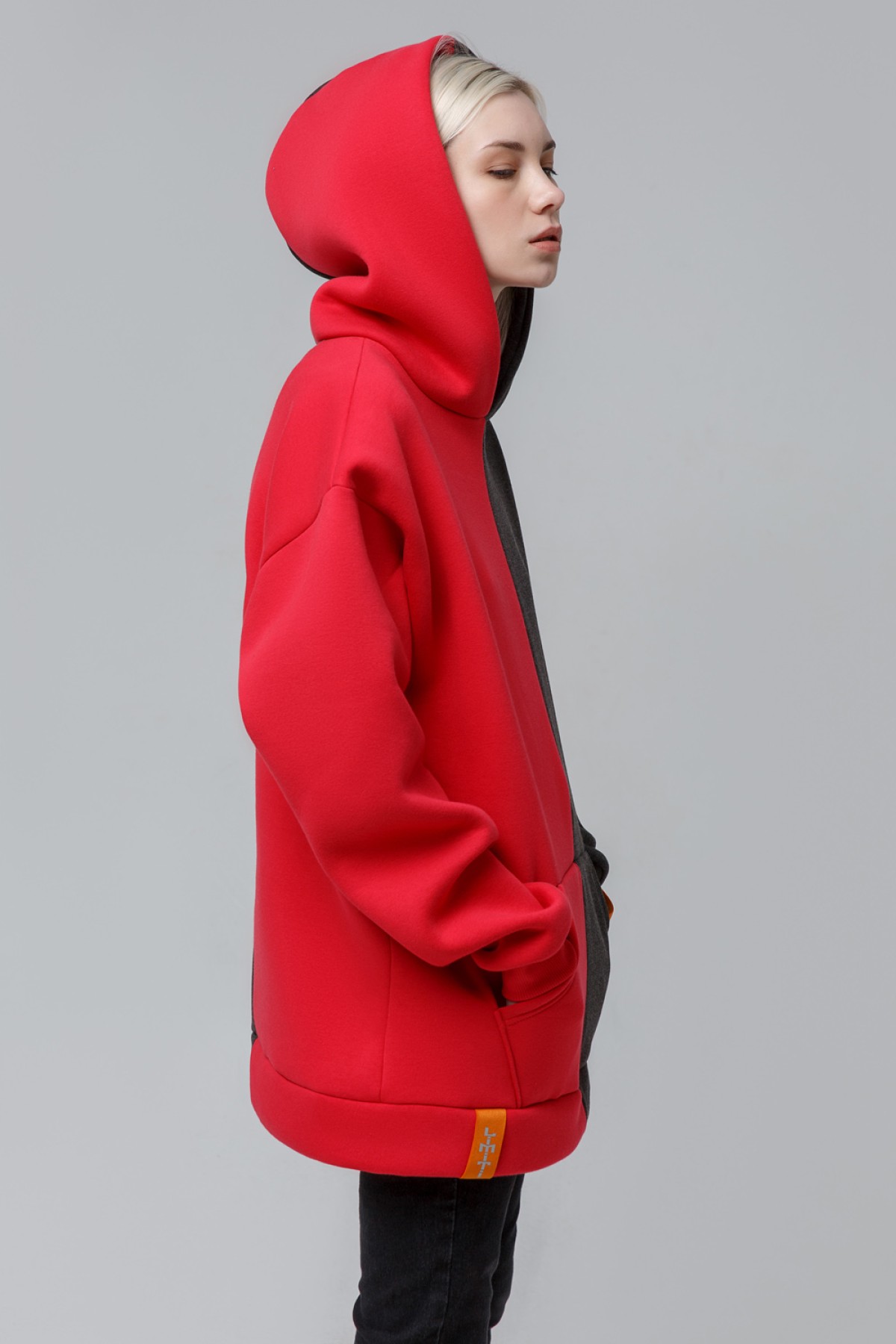 !LiMiTi Half&Half Blank Oversized толстовка худи утепленная женская — фото 10