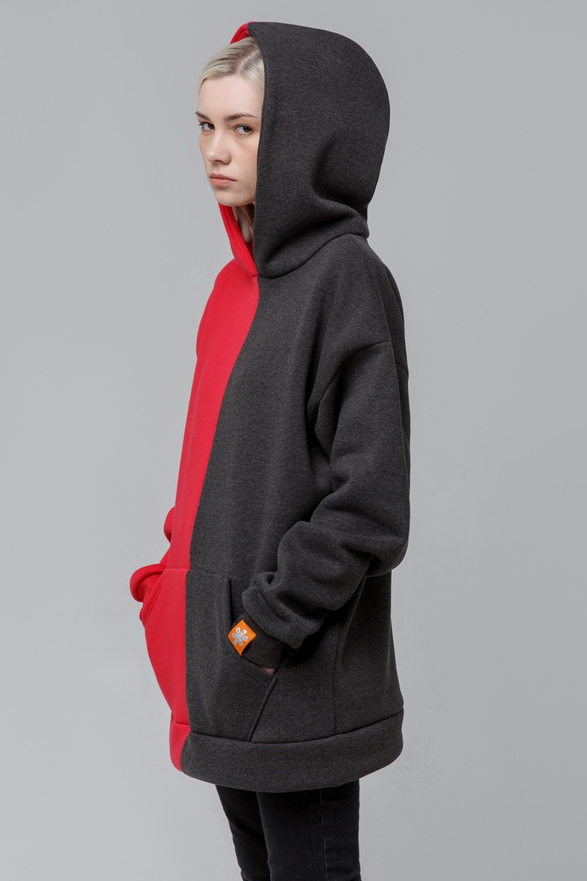 !LiMiTi Half&Half Blank Oversized толстовка худи утепленная женская — фото 9