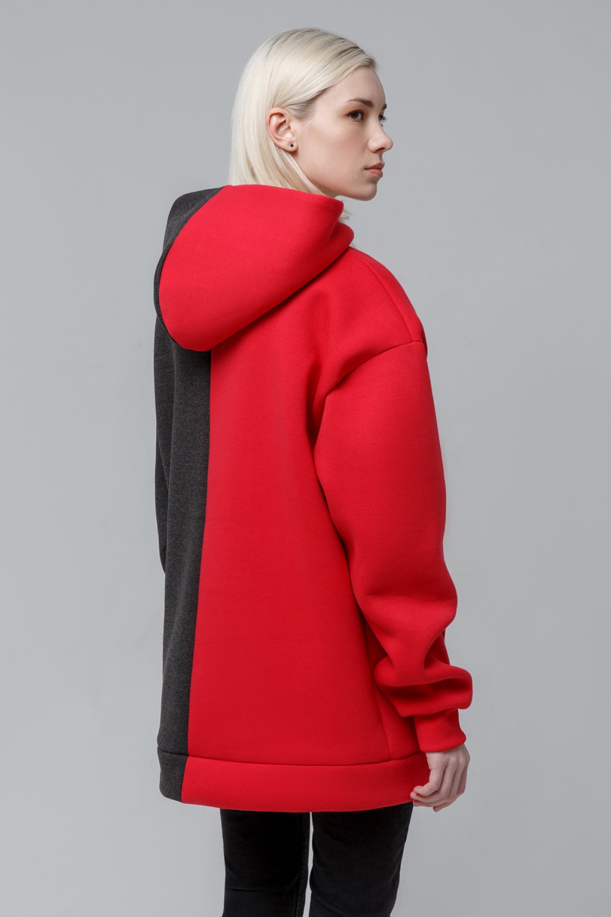 !LiMiTi Half&Half Blank Oversized толстовка худи утепленная женская — фото 3
