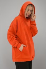  Hoodie OVERSIZE diagonal orange woman XL-52-Unisex-(Женский)    Оверсайз худи без начеса петельная оранжевая унисекс (женская) 