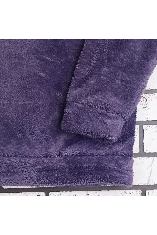 Худи плюшевое оверсайз с ушками на капюшоне фиолетовый цвет   Магазин Толстовок Женские теплые худи оверсайз с начесом