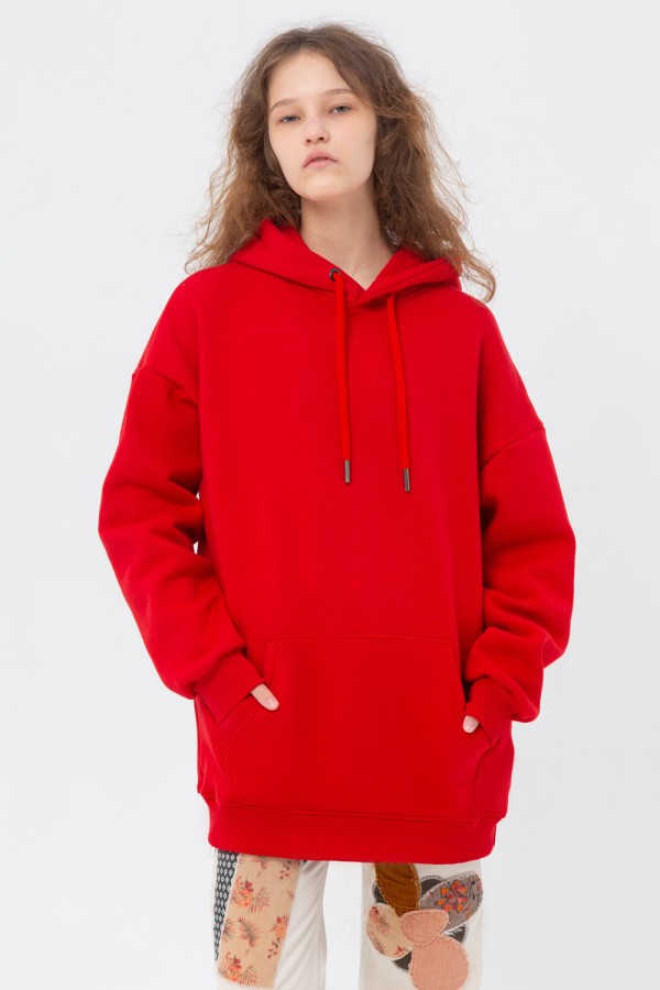  Red color hoodie OVERSIZE unisex XXXL-56-Unisex-(Женский)    Красная толстовка худи Оверсайз женская (унисекс) 