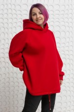 красная худи женская оверсайз реглан утепленная в москве