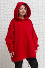  red hoodie oversize raglan woman    Худи оверсайз женская красная с рукавом реглан 
