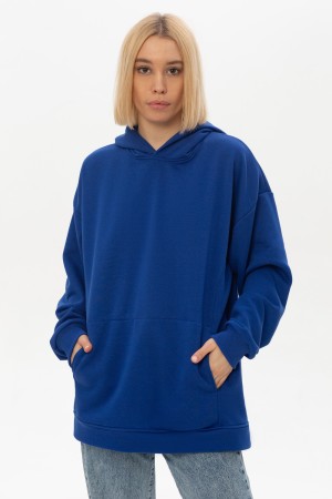Оверсайз худи женская петельная цвет васильковый
