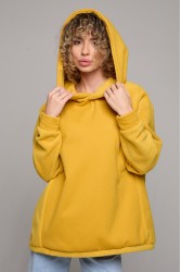 Hoodie slims - худи оверсайз с рукавом реглан горчичная