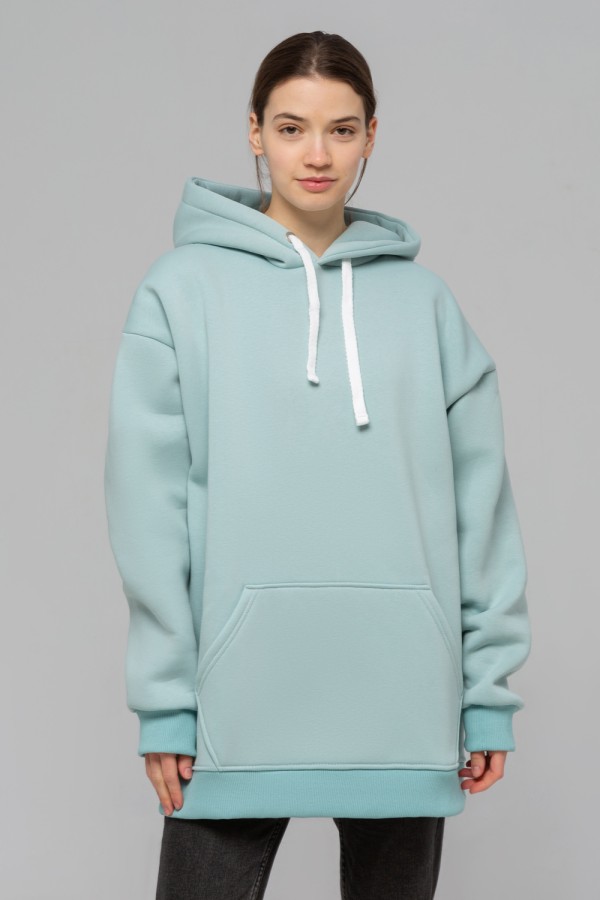  Tiffani color hoodie OVERSIZE unisex XS-44-Unisex-(Женский)    Худи оверсайз цвет тиффани женская (унисекс) 