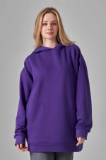  Hoodie oversize diagonal violet XL-52-Unisex-(Мужской)    Оверсайз худи без начеса фиолетовая женская (унисекс) 