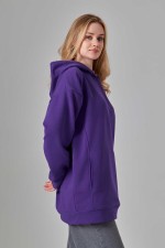 Оверсайз худи без начеса фиолетовая женская (унисекс)   Магазин Толстовок Худи оверсайз без начеса женские