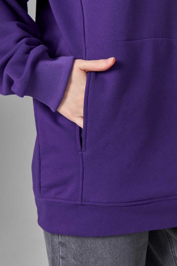 Оверсайз худи без начеса фиолетовая женская (унисекс)   Магазин Толстовок Худи оверсайз без начеса женские