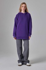 Оверсайз худи без начеса фиолетовая женская (унисекс)   Магазин Толстовок Худи оверсайз без начеса женские