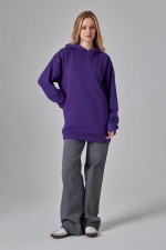 Оверсайз худи без начеса фиолетовая женская (унисекс)   Магазин Толстовок Худи оверсайз без начеса женские