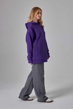 Оверсайз худи без начеса фиолетовая женская (унисекс)   Магазин Толстовок Худи оверсайз без начеса женские