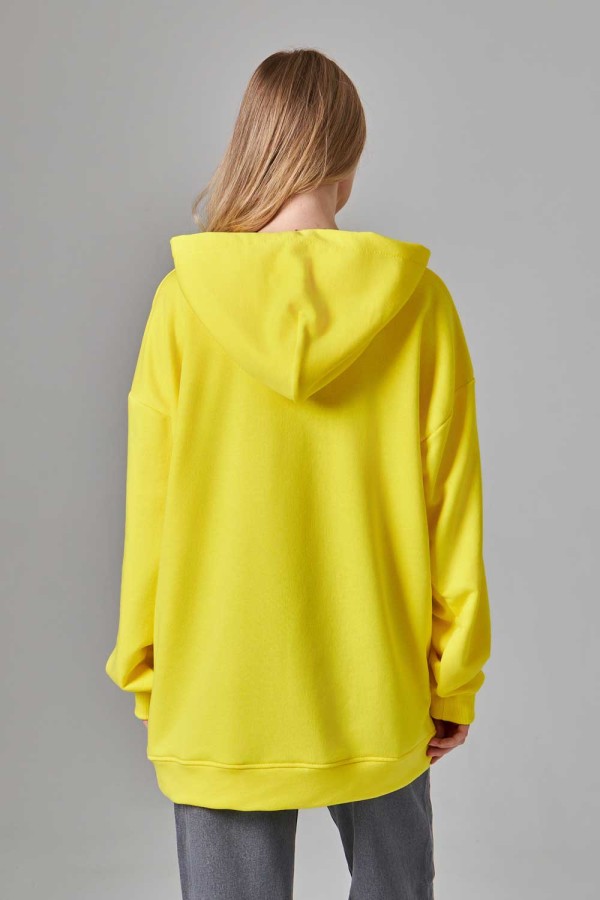 Оверсайз худи петельная желтая унисекс (женская)   Магазин Толстовок Худи оверсайз без начеса женские