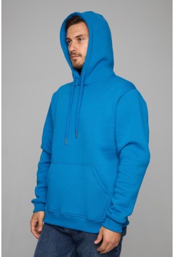 Толстовка худи мужская Лазурная (бирюза) премиум качества 340гр/м.кв Толстовка худи мужская Лазурная (бирюза) премиум качества 340гр/м.кв