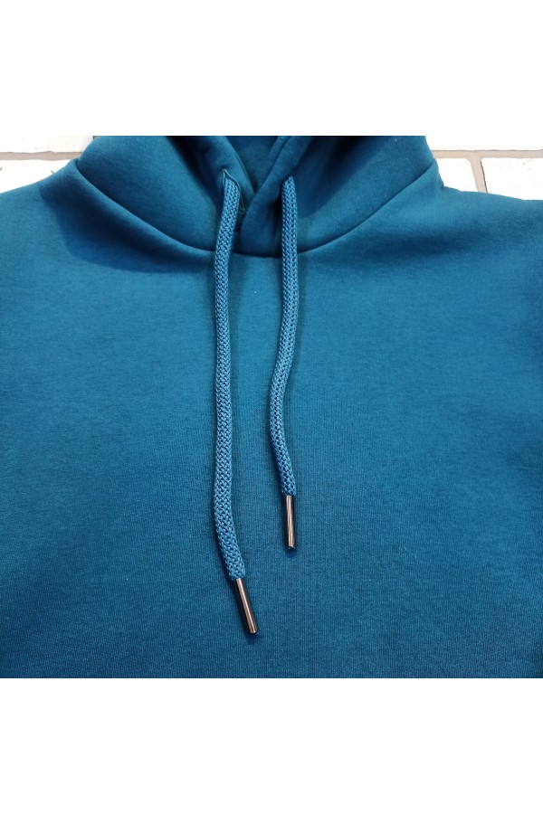 Мужская худи с капюшоном премиум качества петроль (сине-зеленый) 340гр/м.кв   Магазин Толстовок Premium Hoodie Man