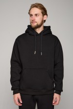 Мужская худи черная с капюшоном премиум качества 360гр/м.кв Premium Hoodie Black Unisex MAN 7XL-64-Unisex-(Мужской) Мужская худи черная с капюшоном премиум качества 360гр/м.кв