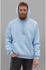  Sky Blue light Unisex Man hoodie XS-44-Unisex-(Мужской)    Мужская худи с капюшоном премиум небесно-голубая (светло-голубая) 340гр/м.кв 
