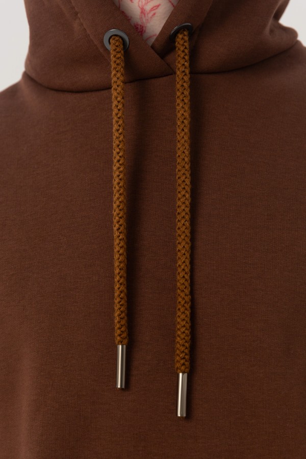 Мужская худи коричневая с капюшоном премиум качества утепленная 330 гр/м.кв   Магазин Толстовок Premium Hoodie - Большие размеры
