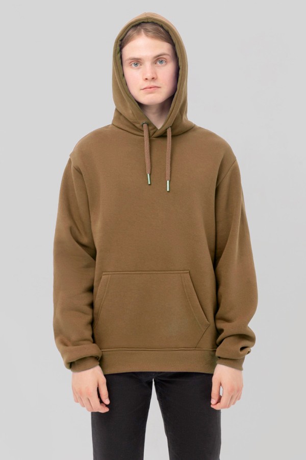 Premium Hoodie caramel beige unisex man M-48-Unisex-(Мужской)    Мужская худи с капюшоном премиум цвет карамель 340гр/м.кв 
