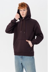 Мужская худи темно-коричневая с капюшоном премиум качества утепленная 330 гр/м.кв
