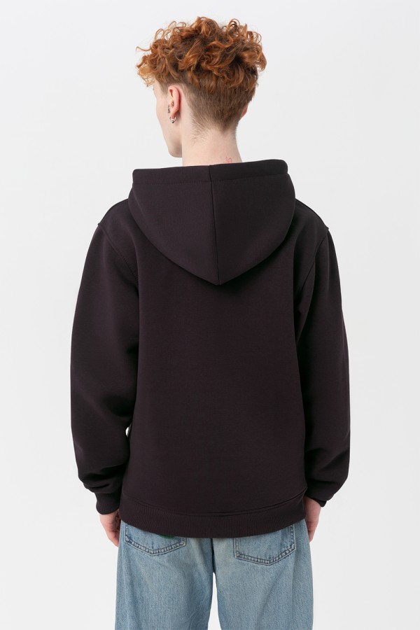 Мужская худи темно-коричневая с капюшоном премиум качества утепленная 330 гр/м.кв   Магазин Толстовок Premium Hoodie Man