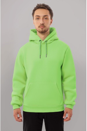 Толстовка худи мужская электрический желтый премиум качества 340гр/м.кв